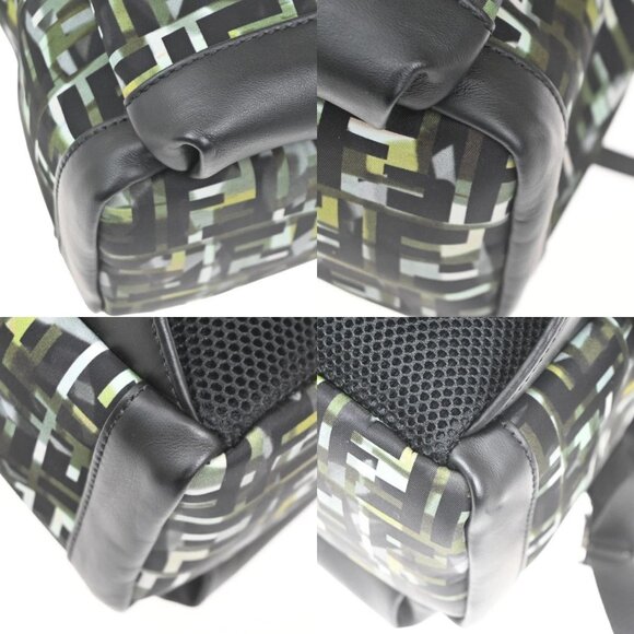 FENDI Zucca Stampa Camouff Backpack Bag Nylon Leather Black Green SHW 54RL688 main image 6